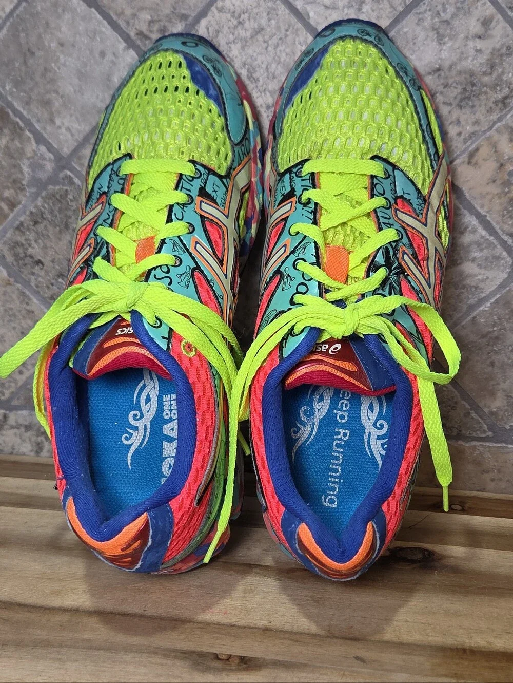 ASICS Mens T113N Gel Nposa Tri 6' Neon Multi Tri Running Shoes Sneakers Size 8.5